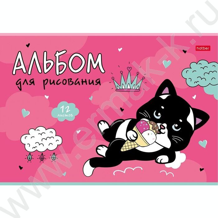 Альбом д/рисования 12л "Мяу-Котики" /тиснение/ ассорти | Фото 5