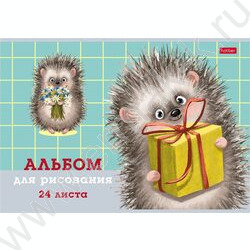 Альбом д/рисования 24л "Хорошо быть ёжиком"/тиснение/ ассорти | Фото 1