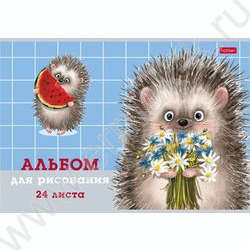 Альбом д/рисования 24л "Хорошо быть ёжиком"/тиснение/ ассорти | Фото 4