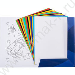 Картон цв+бум.цв мелов. А4 18л 8цв+8цв+2белых "Космическое приключение" | Фото 2