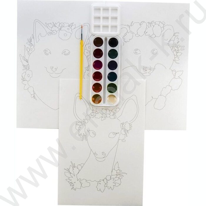 Набор д/творчества Скетчинг акварелью "Животные в цветах" | Фото 2