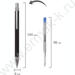 Ручка шар синяя "Allegro" /корпус черный с хромированными деталями | Фото 6