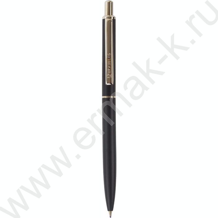 Ручка шар синяя, 0,5мм "Larghetto" /корпус черный с хромированными деталями | Фото 1