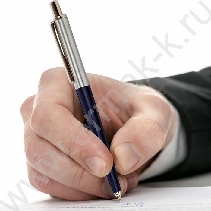 Ручка шар синяя, 0,5мм "Soprano" /корпус серебристый с синим | Фото 9