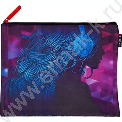 Папка для тетрадей A5 "DJ Girl" иск.кожа,  молния сверху | Фото 1