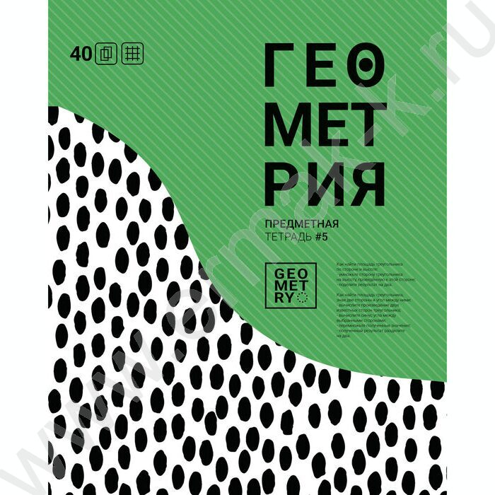 Тетрадь предметная 40л "Волна" Геометрия (блок эконом) | Фото 1