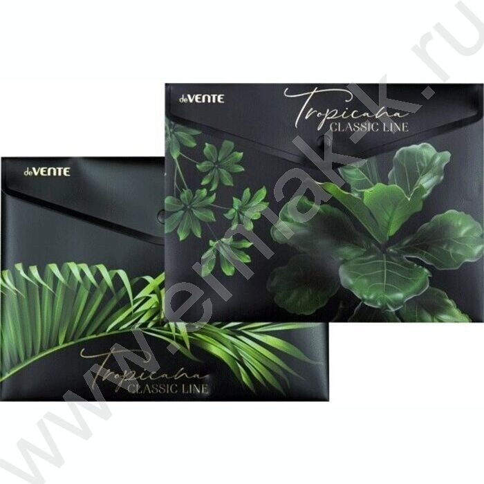 Папка-конверт на кнопке А5 "Tropicana"  непрозрачн с рисунком, тиснение фольгой, 180мкм /ассорти | Фото 2