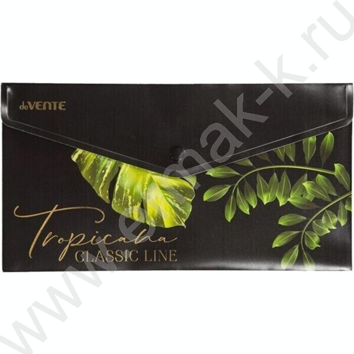 Папка-конверт на кнопке Travel-size D "Tropicana"  с рисунком, тиснение фольгой, 180мкм /ассорти | Фото 1