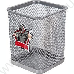 Подставка д/каранд. и ручек 8*8*9,8см квадратная, сетчатая метал., серебристо-серая "Assassin" | Фото 1