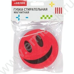 Стирательная губка д/офисной доски d=9см "Smile" /EVA и фетр /ассорти /блистер | Фото 3