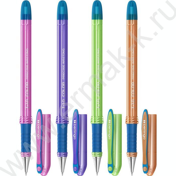 Ручка шар "I-10" 0,4мм синяя /резиновый грип /корпус ассорти | Фото 1