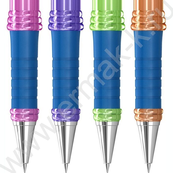 Ручка шар "I-10" 0,4мм синяя /резиновый грип /корпус ассорти | Фото 2