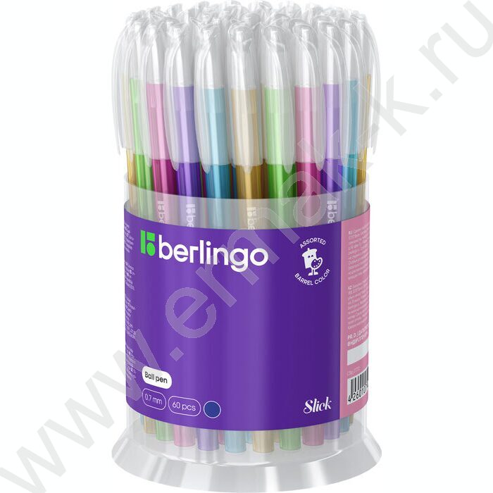 Ручка шар "Slick" 0,7мм синяя /корпус ассорти | Фото 3