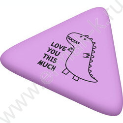 Ластик треугольный "Dino" /50*44*7мм, термопластичная резина /ассорти | Фото 3