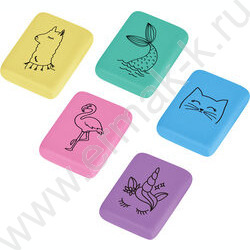 Ластик прямоугольный "Fantasy" /31*23*7мм, термопластичная резина /ассорти | Фото 1