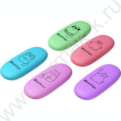 Ластик овальный "Lazy Cats" /49*23*9мм, термопластичная резина /ассорти | Фото 1