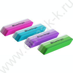 Ластик прямоугольный/скошенный "Stripes" /50*19*9мм, термопластичная резина /ассорти | Фото 1