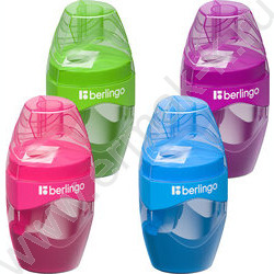 Точилка 1отв. пластик "Triangle" /с контейнером /ассорти | Фото 1