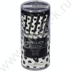 Ручка шар авт ArtClick. Black polka dots синяя 0,5мм | Фото 4
