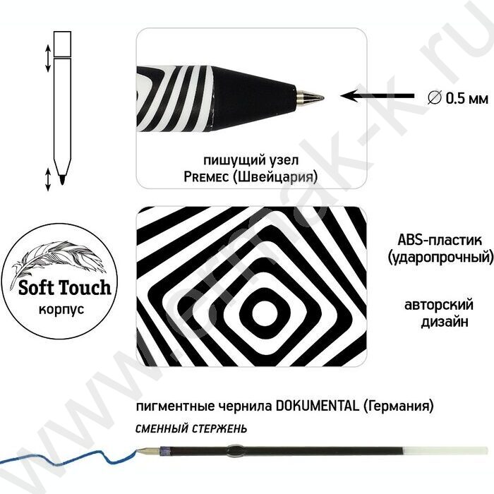 Ручка шар авт ArtClick. Оптическая иллюзия синяя 0,5мм | Фото 2