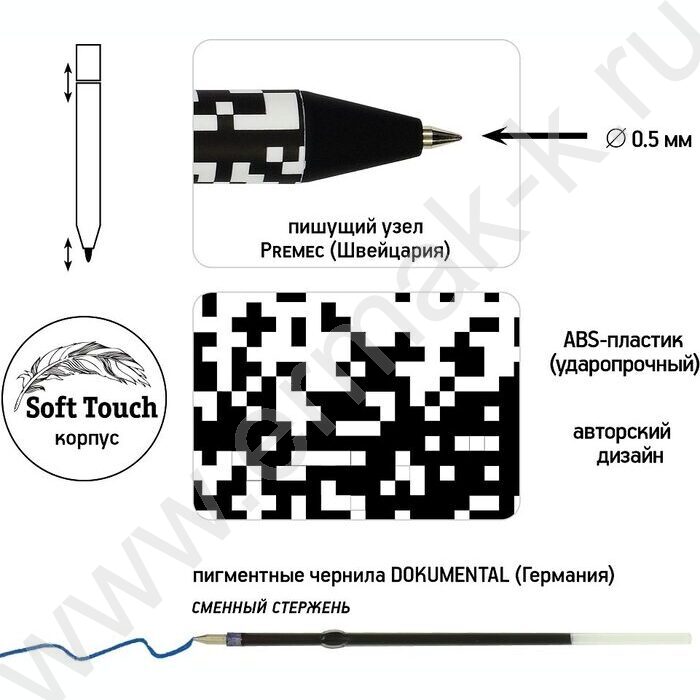 Ручка шар авт ArtClick. Пиксели синяя 0,5мм | Фото 2