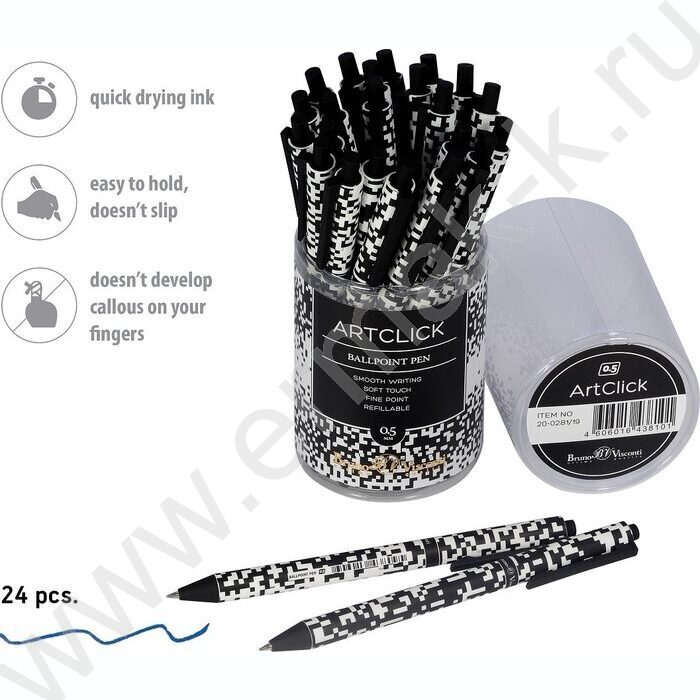 Ручка шар авт ArtClick. Пиксели синяя 0,5мм | Фото 3