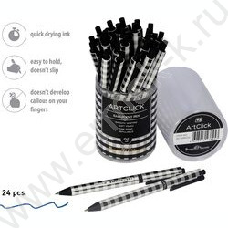 Ручка шар авт ArtClick. Монохром. Клетка синяя 0,5мм | Фото 3