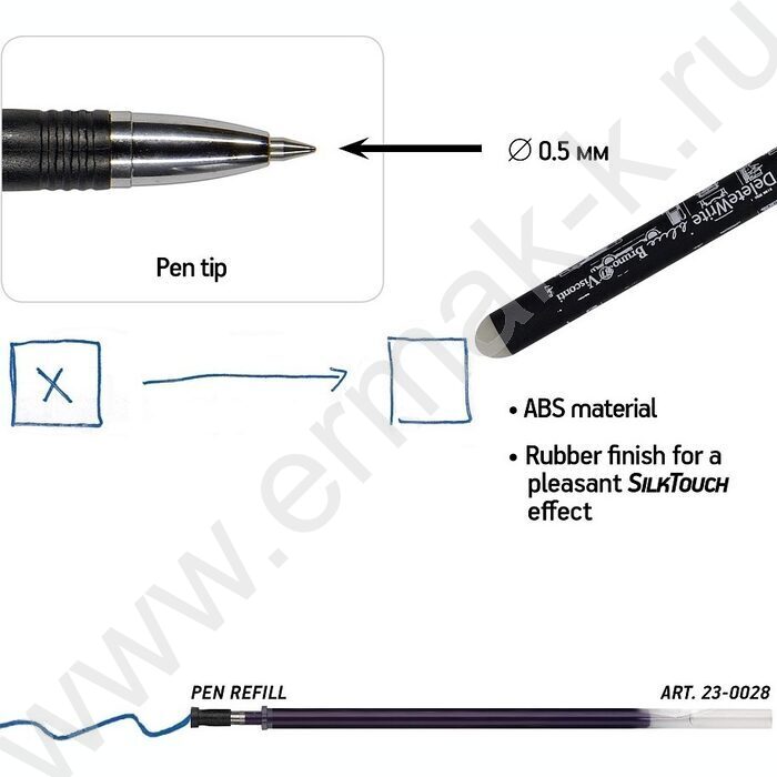 Ручка гелевая со стираемыми чернилами синяя 0,5мм DeleteWrite Art. Blueprint.Авто/черны корпус | Фото 3