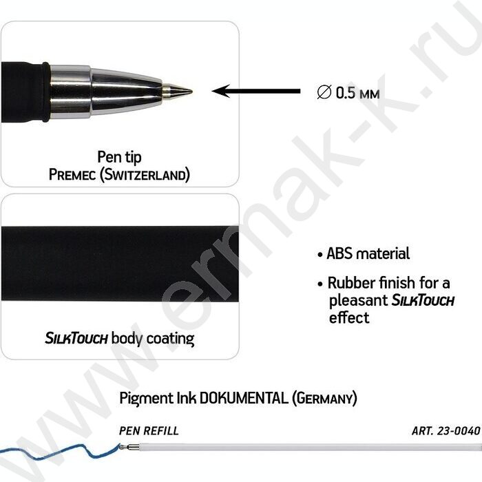 Ручка шар FirstWrite. Black синяя 0,5мм | Фото 3
