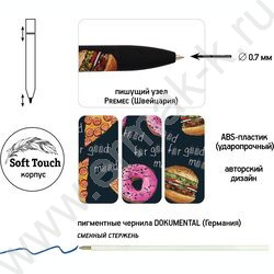 Ручка шар авт FunClick. Food in black 0,7мм | Фото 3