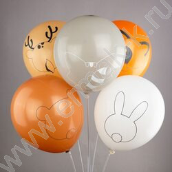 Шар воздушный 12" шелк рис. 2ст Лесные друзья! 2цв. 5дизайнов | Фото 2