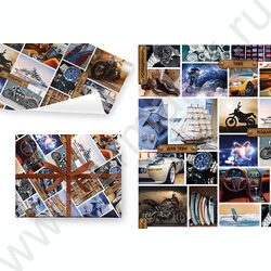 Бумага упаковочная глянцевая 100см*70см Подарок для него/80гр/м2 | Фото 1