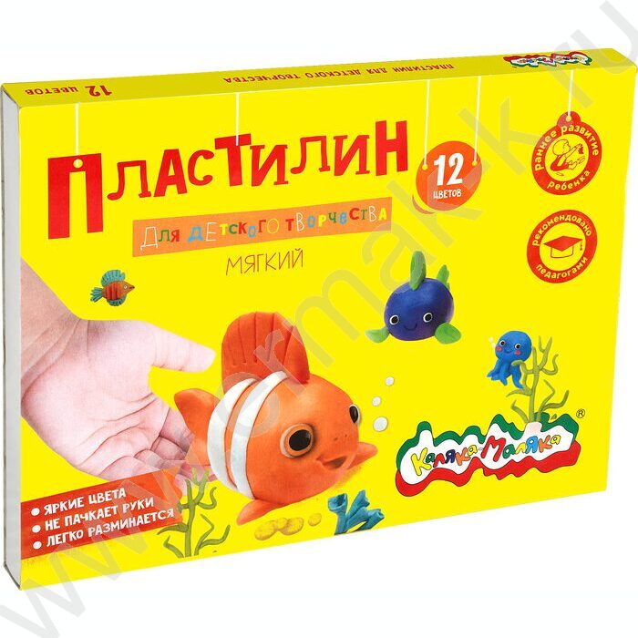 Пластилин  12цв 180г Каляка-Маляка+стек д/творчества | Фото 2