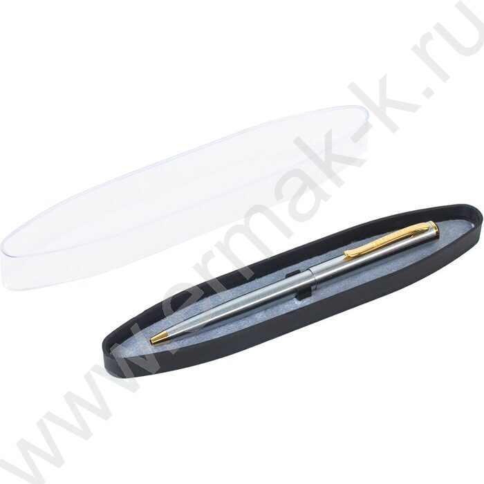 Ручка шар синяя, 0,5мм "Maestro" /корпус серебристый с золотистым | Фото 6