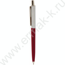 Ручка шар синяя, 0,5мм "Soprano" /корпус серебристый с бордовым | Фото 1