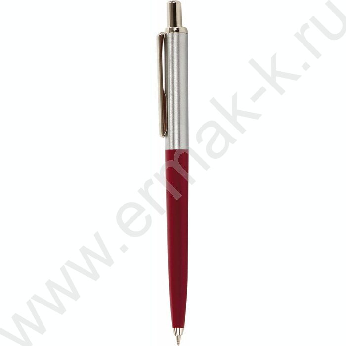 Ручка шар синяя, 0,5мм "Soprano" /корпус серебристый с бордовым | Фото 1