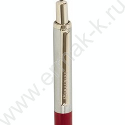 Ручка шар синяя, 0,5мм "Soprano" /корпус серебристый с бордовым | Фото 4