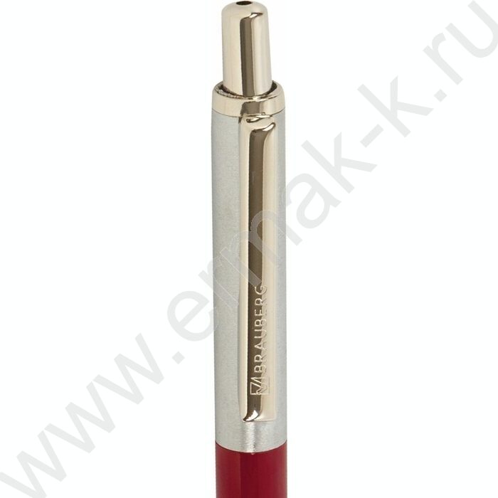 Ручка шар синяя, 0,5мм "Soprano" /корпус серебристый с бордовым | Фото 4