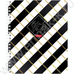Тетрадь  96л клетка/спираль "Black&White" /мат.ламин. 3D фольга/ ассорти | Фото 1