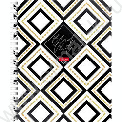 Тетрадь  96л клетка/спираль "Black&White" /мат.ламин. 3D фольга/ ассорти | Фото 2