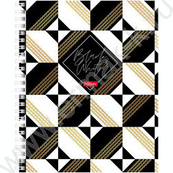 Тетрадь  96л клетка/спираль "Black&White" /мат.ламин. 3D фольга/ ассорти | Фото 3