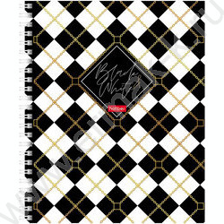 Тетрадь  96л клетка/спираль "Black&White" /мат.ламин. 3D фольга/ ассорти | Фото 4