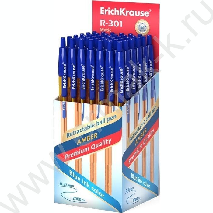 Ручка шар авт R-301 Matic Amber 0.7мм, синяя /корпус-янтарный | Фото 3