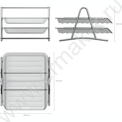 Лоток горизонтальный сетчатый (металл) Compass серебряный /2 уровня | Фото 3