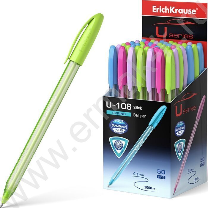 Ручка шар Ultra Glide Technolody U-108 Spring Stick 1,0мм синяя /форма корпуса - треугольная | Фото 2