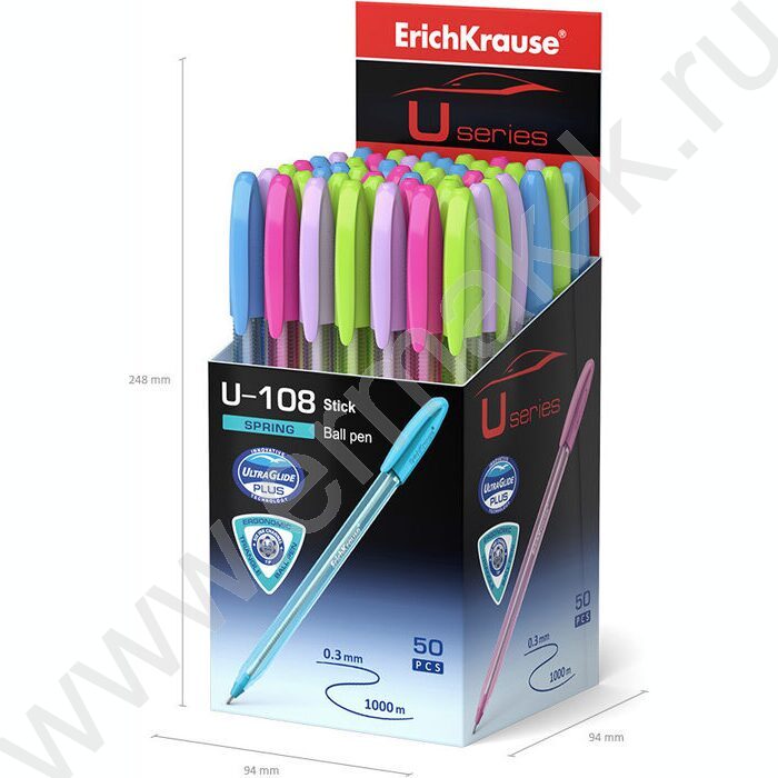 Ручка шар Ultra Glide Technolody U-108 Spring Stick 1,0мм синяя /форма корпуса - треугольная | Фото 4