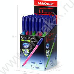 Ручка шар Ultra Glide Technolody U-108 Neon Stick 1,0мм синяя /форма корпуса - треугольная | Фото 4