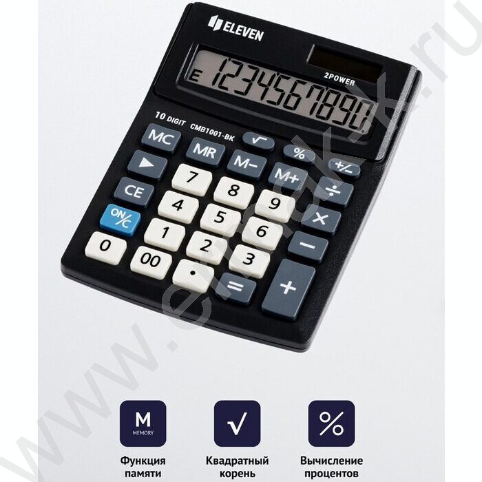 Калькулятор ELEVEN Business Line CMB1001-BK  /двойное питание/ черный, 10 разряд | Фото 7