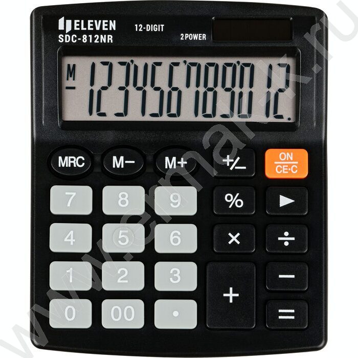 Калькулятор ELEVEN SDC-812NR /двойное питание/ черный, 12 разряд | Фото 2