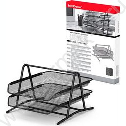 Лоток горизонтальный сетчатый (металл) Compass черный /2 уровня | Фото 1